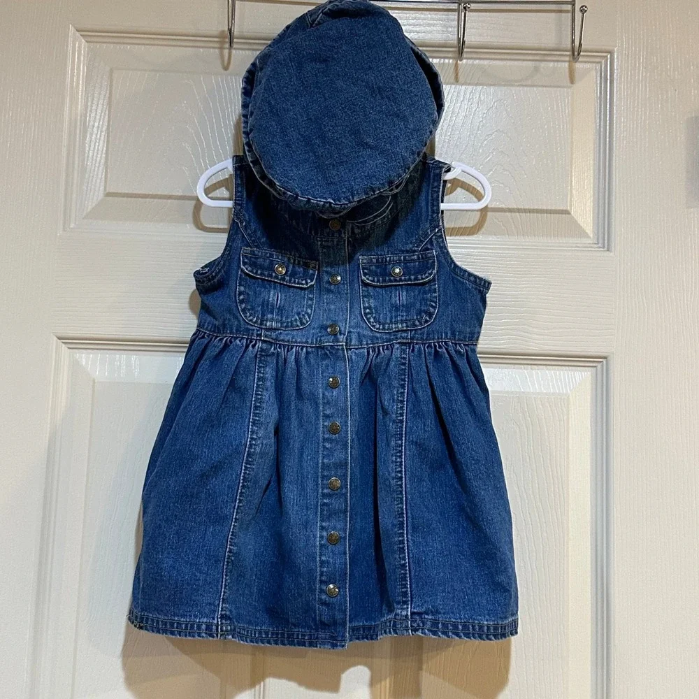 Baby Gap Denim Dress and Hat‎ Set Blue Vintage 80s 12-18M NWT 446098-00-1